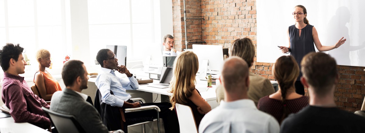 Group of professionals in a classroom training session