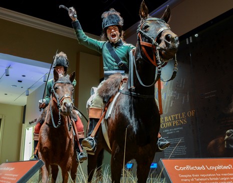 A tableau of Loyalist Calvalry troops is one of the exhibits are the Museum of the American Revolution (Photo courtesy of the Museum of the American Revolution)