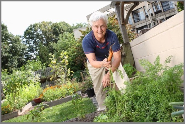Sarah West, a resident of Cathedral Village continuing care retirement community, enjoys horticultural pursuits there. (Photo courtesy of Presbyterian Senior Living)