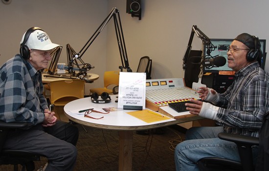 Hosting 'Labor Justice Radio' on WPPM 105.FM are Jim Moran (left) and Charles Clarke. (Photo by Paola Nogueras)