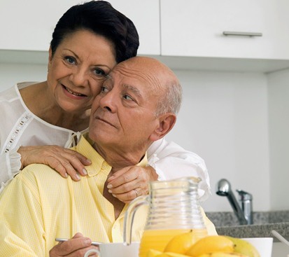 Hispanic Couple Embracing