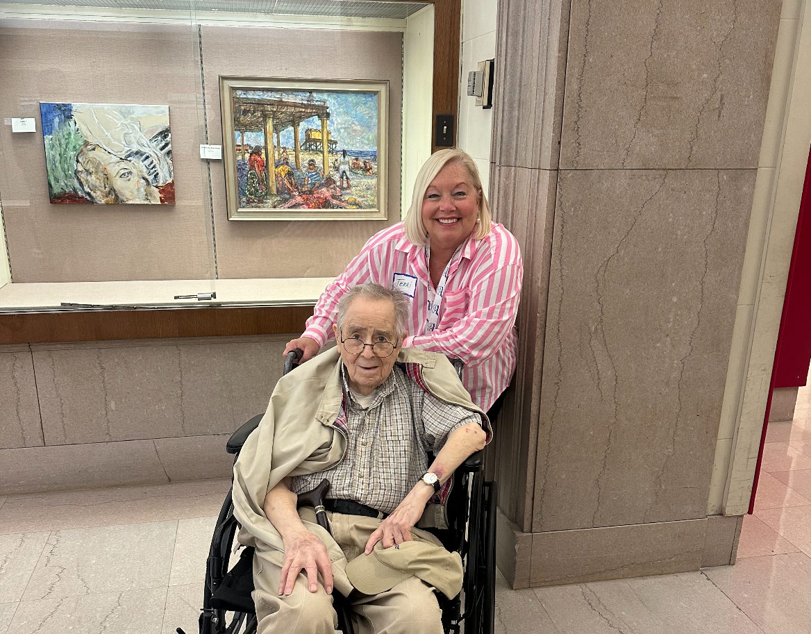Philip Cohn and Teresa Heavens pictured at the Celebrate Arts & Aging exhibit